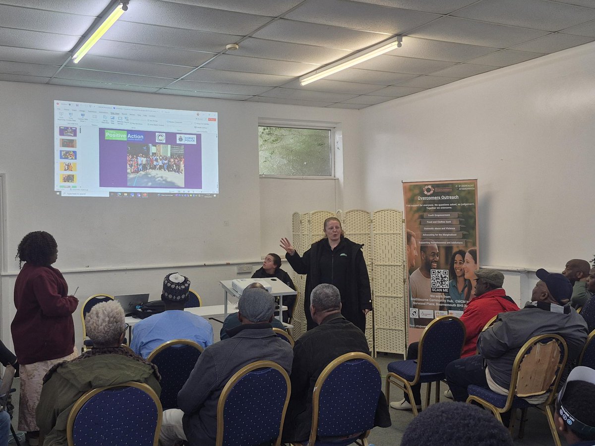 PolicePosAction's tweet image. A busy weekend of diverse community engagement for #PositiveAction officer Klara. On 28-29 March she hosted a group conversation at Garden Cafe, in collab with New Roots Project &amp;amp; BCP Shout Out. She also delivered 2 workshops at CMCM church and visited RCCG church in Southbourne.