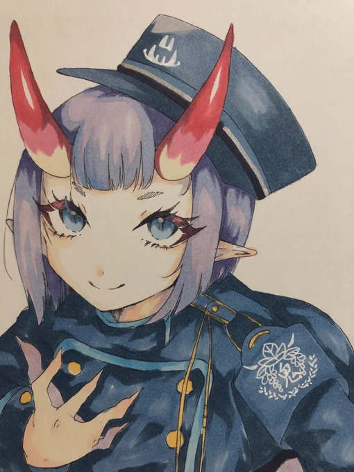 酒呑ちゃん色紙 ぽむ作画