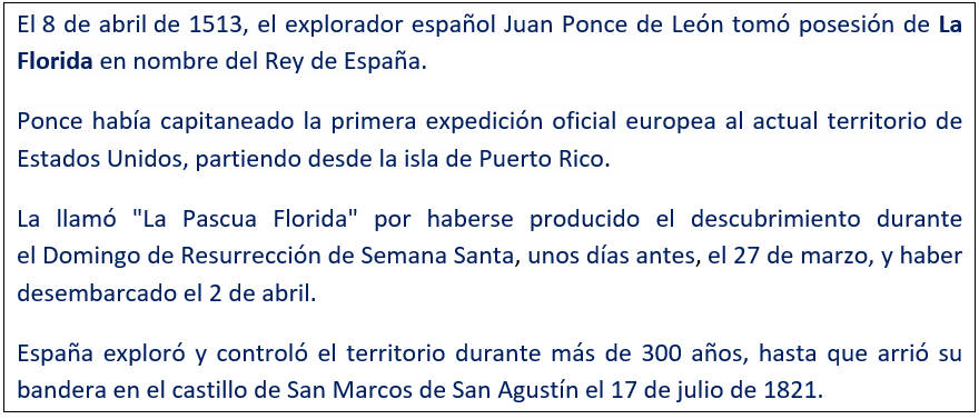 javierleoncio49's tweet image. El 8 de abril de 1513, hoy hace 513 años, el explorador español Juan Ponce de León tomó posesión de La Florida en nombre del rey de España.
@FL,@HistoryCenterFL,@nbc6,@Florida_Today,@wsvn,@UF,@CityofJax,@elnuevoherald,@USembassyMadrid,@SpainInTheUSA,#Florida, #EEUU