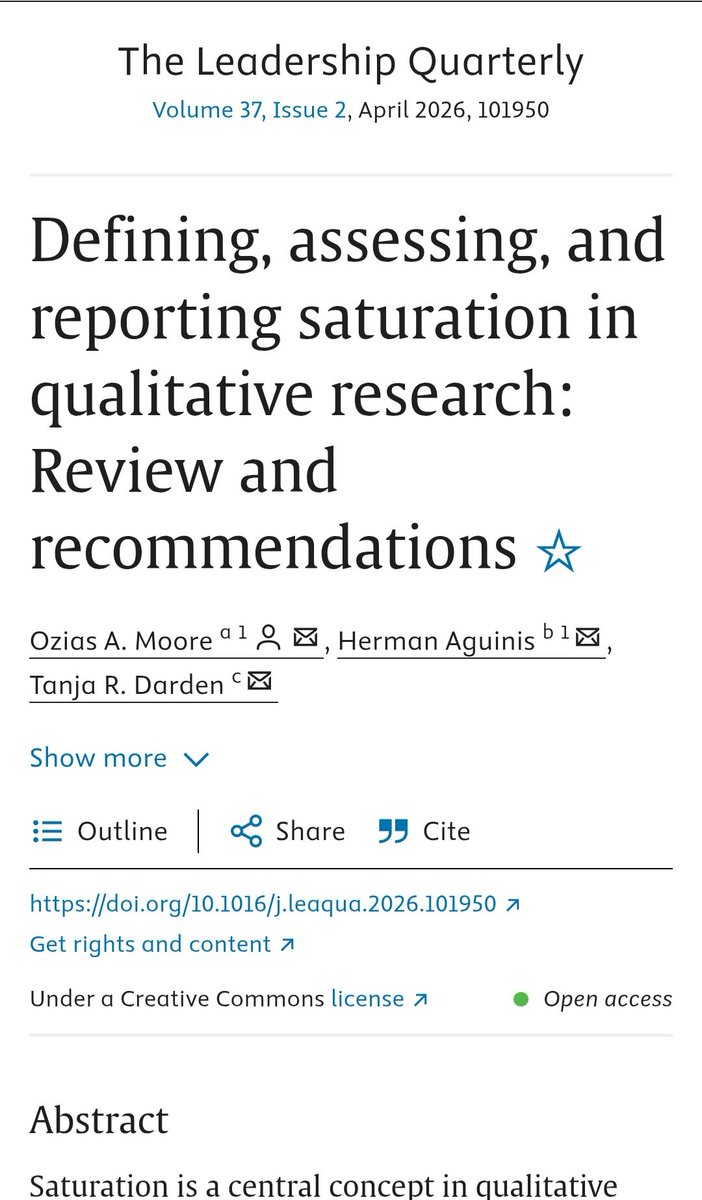 New open access article on defining, assessing and reporting saturation in qualitative research:

Data saturation is a widely used (often misunderstood) concept to justify sample size in qualitative research.
