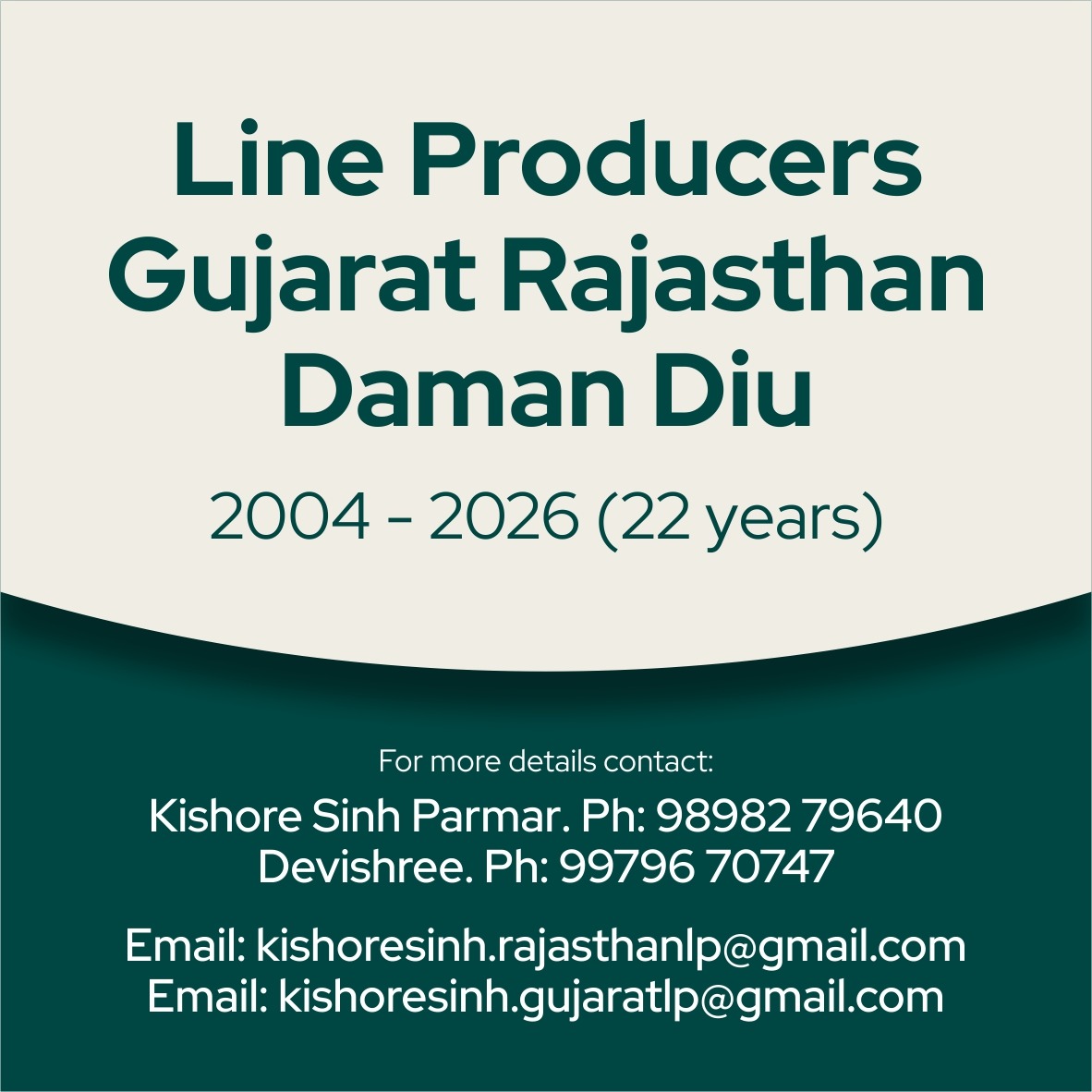 GUJARAT + RAJASTHAN ( Line Producer - 22 years ) tweet media