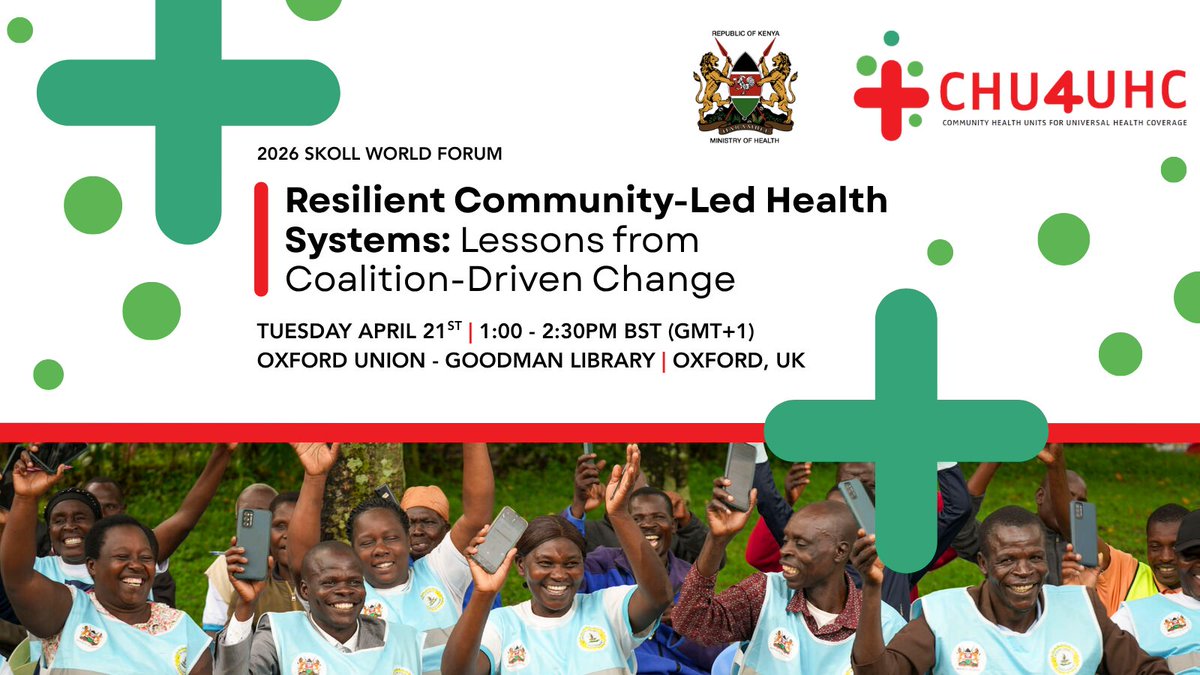 EddieMu's tweet photo. Resilience doesn’t happen alone—it’s built through partnership. #SkollWF

Join @Chu4Uhc , @MOH_Kenya  &amp; partners to explore lessons from a 20+ member coalition strengthening health systems in Kenya

📅 Apr 21st | 1–2:30PM BST
📍 Oxford Union
Register: https://t.co/p8DBCZA1BT https://t.co/b685omGuM4