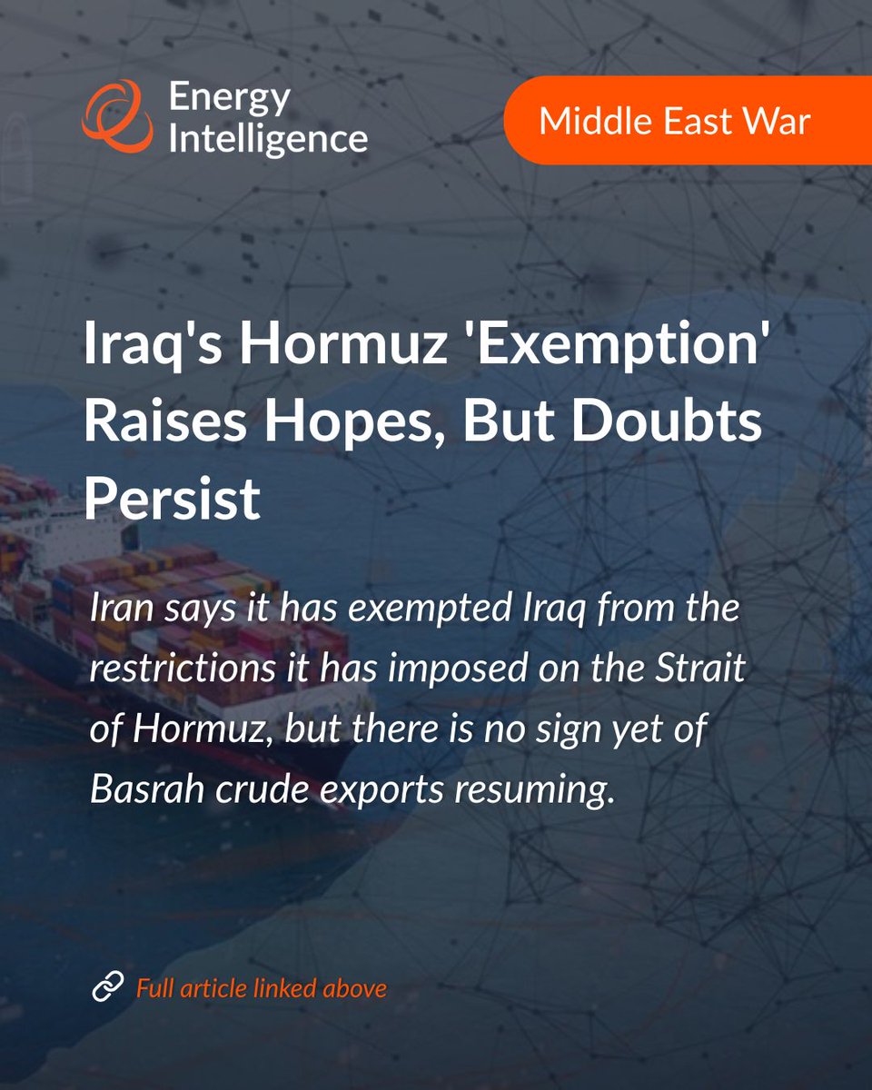 energyintel's tweet image. 🔸 Somo has invited #oil companies to lift Iraqi #crude, but no companies have come forward so far amid ongoing #security concerns.
🔸Iraq’s exports have fallen from 3.56 million b/d to around 600,000 b/d, imperiling the country’s #economy.
🔗 bit.ly/4slJ3QG