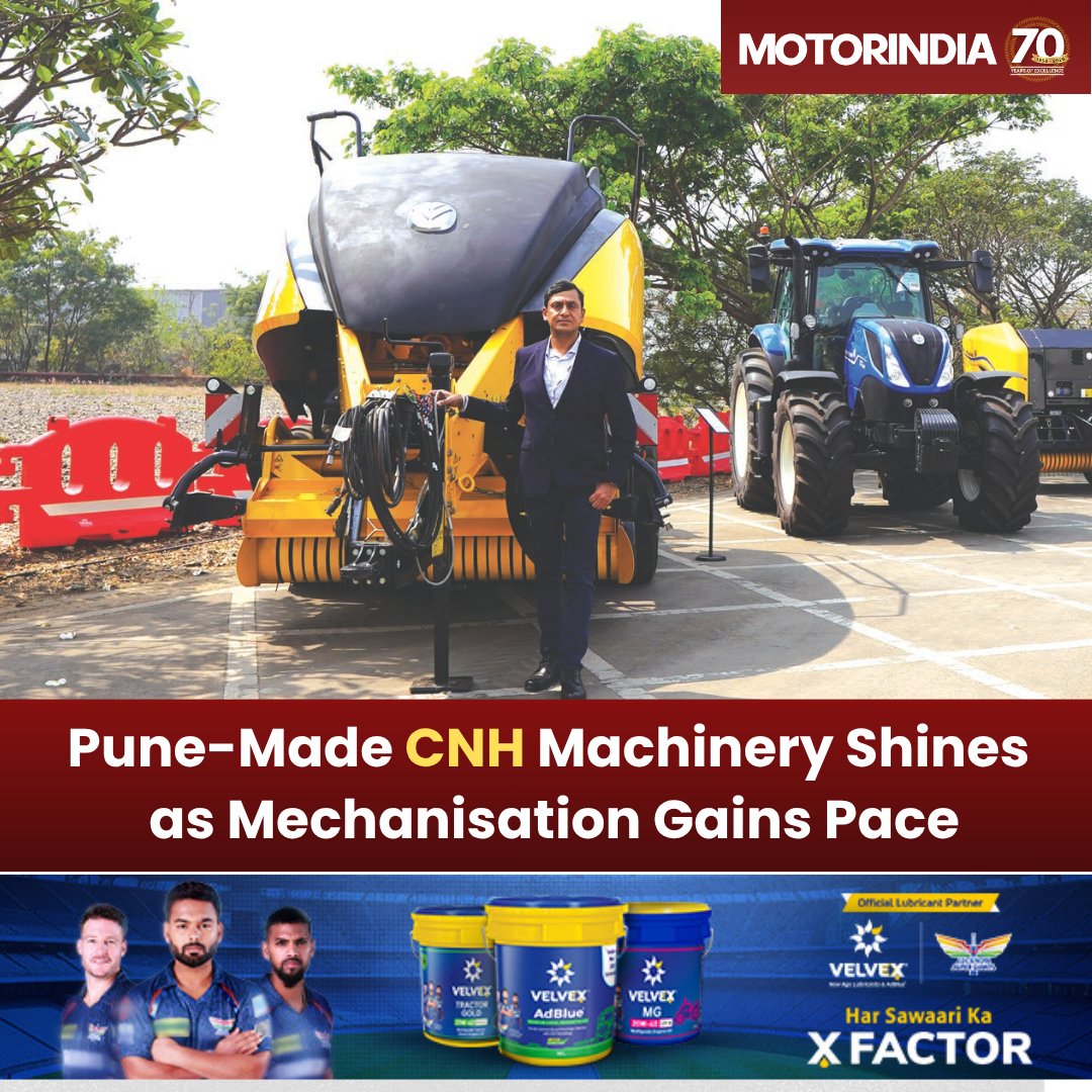 motorindiatweet's tweet image. The company is strengthening India as a global hub for manufacturing, R&amp;amp;D and exports — not just for farm equipment, but also for parts and systems sourced from Indian suppliers.

𝐑𝐞𝐚𝐝 𝐌𝐨𝐫𝐞: motorindiaonline.in/pune-made-cnh-…

#CNH #FarmMechanization #Agriculture #AgriTech