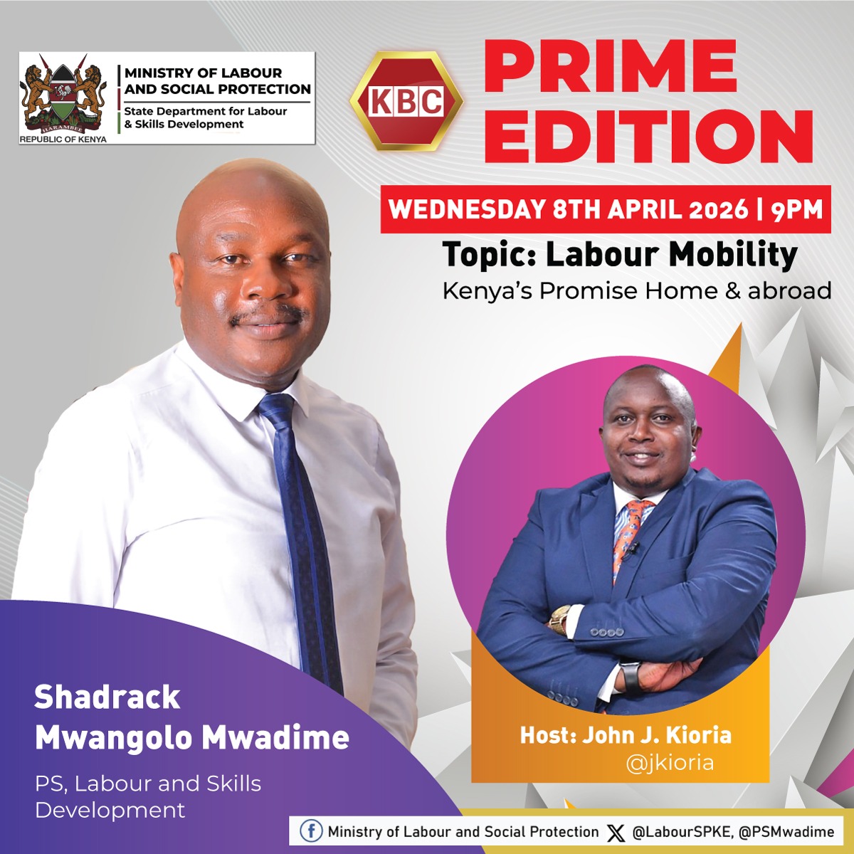 PS LABOUR AND SKILLS DEVT, SHADRACK MWADIME (CBS) tweet media