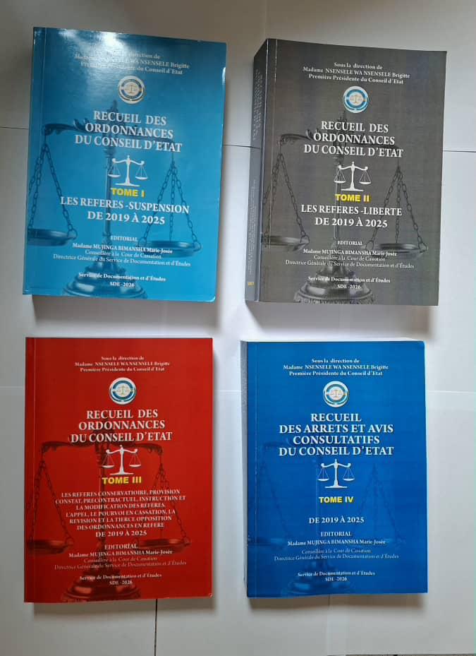 🚨🚨🚨 CONSEIL D'ETAT: PUBLICATION EN 4 TOMES DES RECUEILS DES ORDONNANCES DES RÉFÉRÉS. Les magistrats intéressés peuvent se les procurer auprès du secrétariat du Directeur de Cabinet au prix de 300$ . Étant donné que le stock est limité, il y’a lieu de s’empresser.