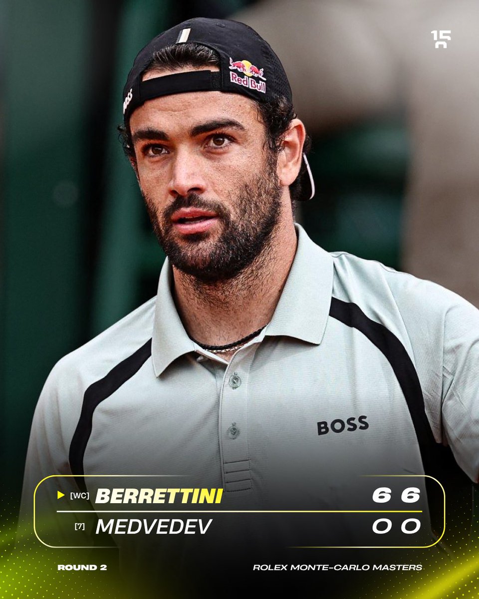 quindicizero's tweet image. BERRETTINI SHOW: ZERO GAME LASCIATI A MEDVEDEV 🔨🔥

Matteo Berrettini batte per la prima volta in carriera Daniil Medvedev e vola agli ottavi nel Principato di Monaco per la terza volta.

Il russo, che non è mai entrato in partita, ha riversato più volte la sua frustrazione