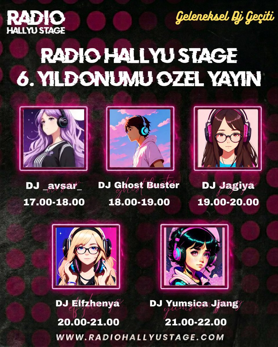 RadioHallyuStg's tweet photo. 🎙️ | 6. YILDÖNÜMÜ ÖZEL: DJ GEÇİDİ!
​
Radio Hallyu Stage 6 yaşında! 🎂🥳
​Bu özel günü 5 saatlik dev bir DJ Geçidi ile kutluyoruz. Altı yıldır bizimle olan tüm dinleyicilerimize sonsuz teşekkürler~❤️

​🔗 https://t.co/v75UmV4Fnf

#KPOP #RADIO https://t.co/60ILRl1GLA