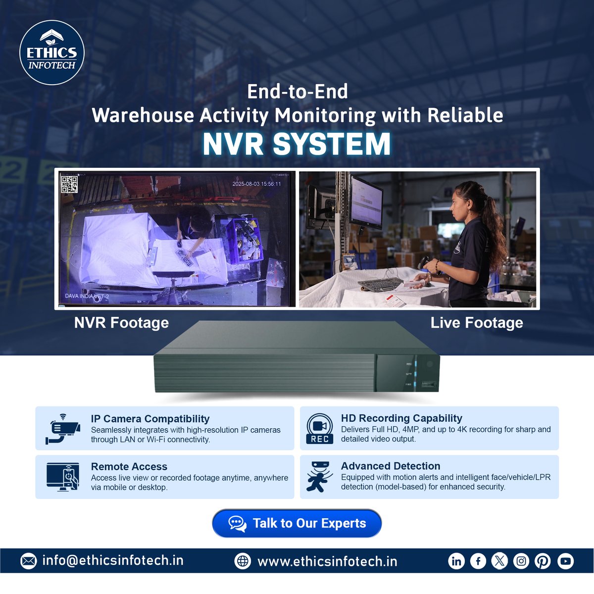 InfotechEthics's tweet image. Secure. Stable. Scalable. 

Enterprise-grade NVR systems with cloud + local storage, auto-reconnect &amp;amp; mobile monitoring. Built for industrial strength.

Website: ethicsinfotech.in

#NVR #StableStorage #ScalableSolutions #CloudMonitoring #IndustrialStrength #EthicsInfotech