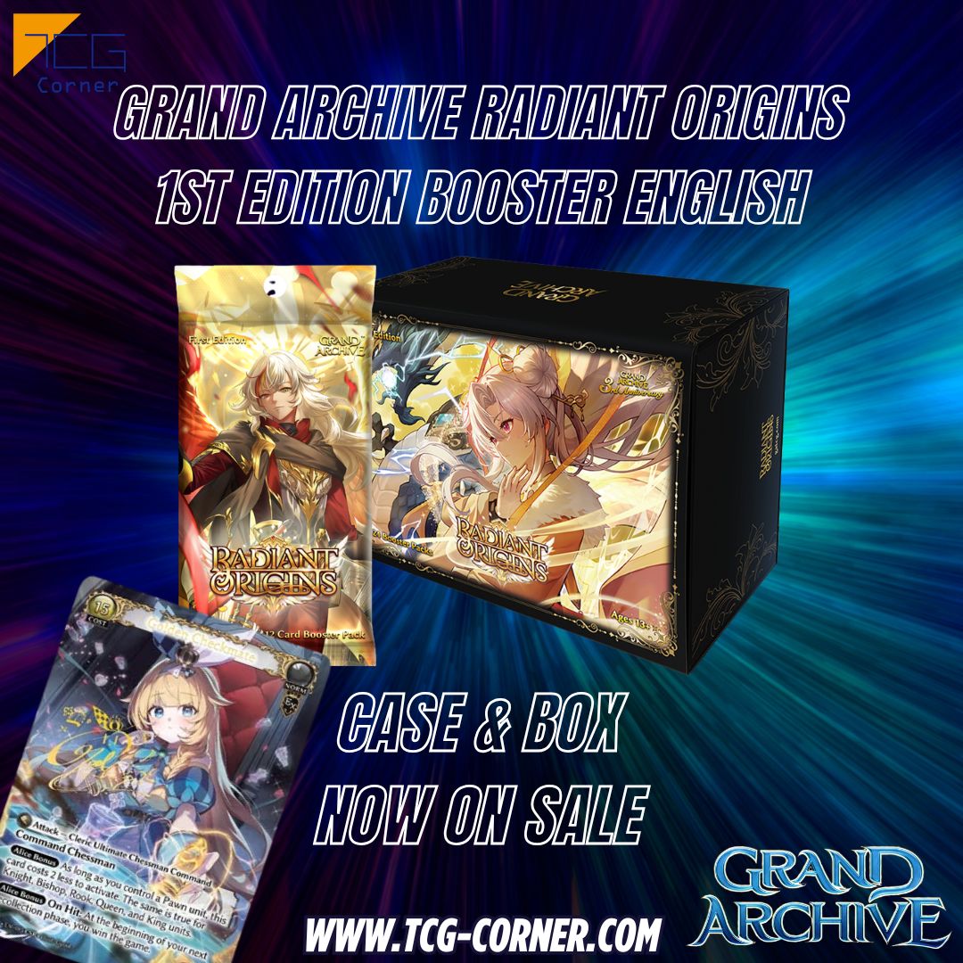 GRAND ARCHIVE RADIANT ORIGINS 1st Edition Booster English Case & Box  NOW ON SALE! The stunning Radiant Origins set has officially dropped! Epic  artwork, powerful new cards, and everything you need to