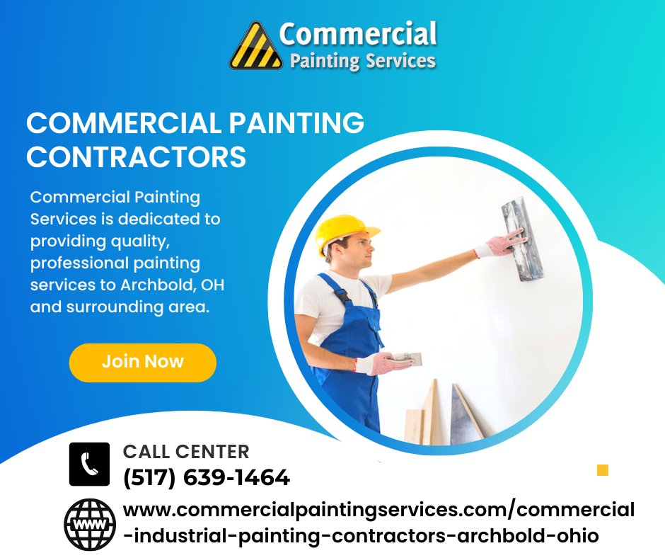 PaintForYou_'s tweet photo. Delivering expert commercial and industrial painting in Archbold, Ohio. Built on safety, durability, and over 15 years of proven experience. https://t.co/KufB4pOpwn
#Commercial_painting_contractors_Ohio https://t.co/DCuL91ihke