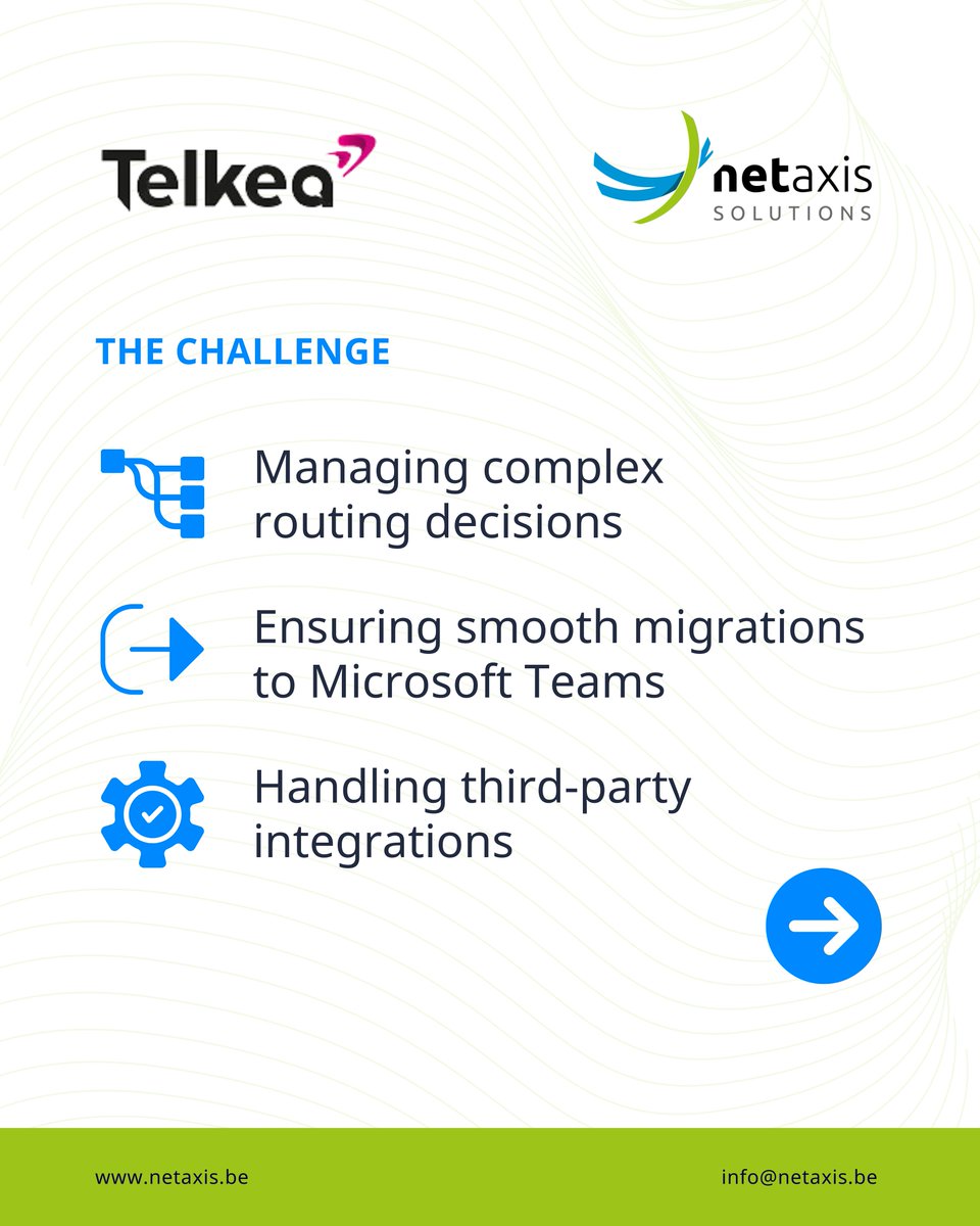 NetaxisSol's tweet photo. Routing complexity slowed Telkea down.

With Netaxis SRE:
✔️ Simplified routing
✔️ Seamless migrations
✔️ Automated LCR &amp; failover

Less friction. More control. Faster operations.

🎯 Read the case study:
https://t.co/XfBCesBZGh

#NetaxisSRE #CallRouting #MicrosoftTeams https://t.co/J6qS4wRwc9