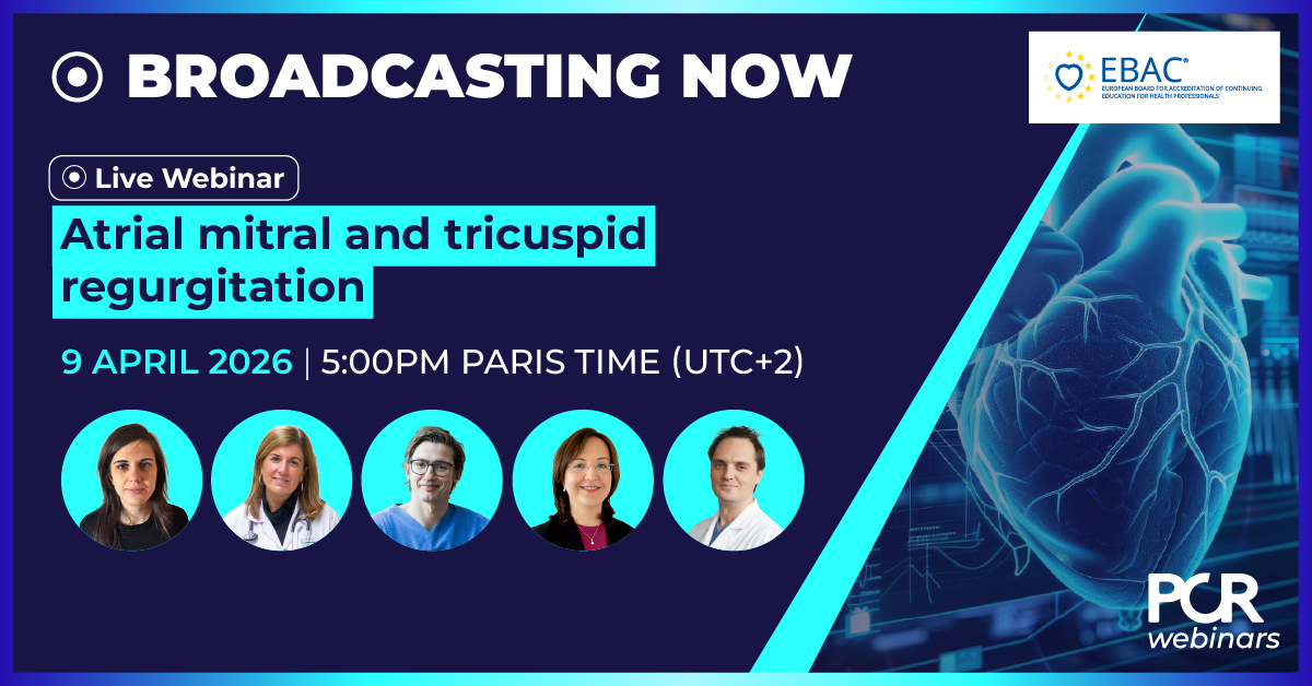 PCRonline's tweet image. 🚨"Atrial mitral and tricuspid regurgitation" is live now🚨
@MariannaAdamo1, @masitges, @PhilippLurz, @denisamuraru, @tomdepotter are waiting for you online📡
💻 Watch the live: pcronline.com/Webinars/PCR-W…
#InterventionalCardiology #PCRWebinar