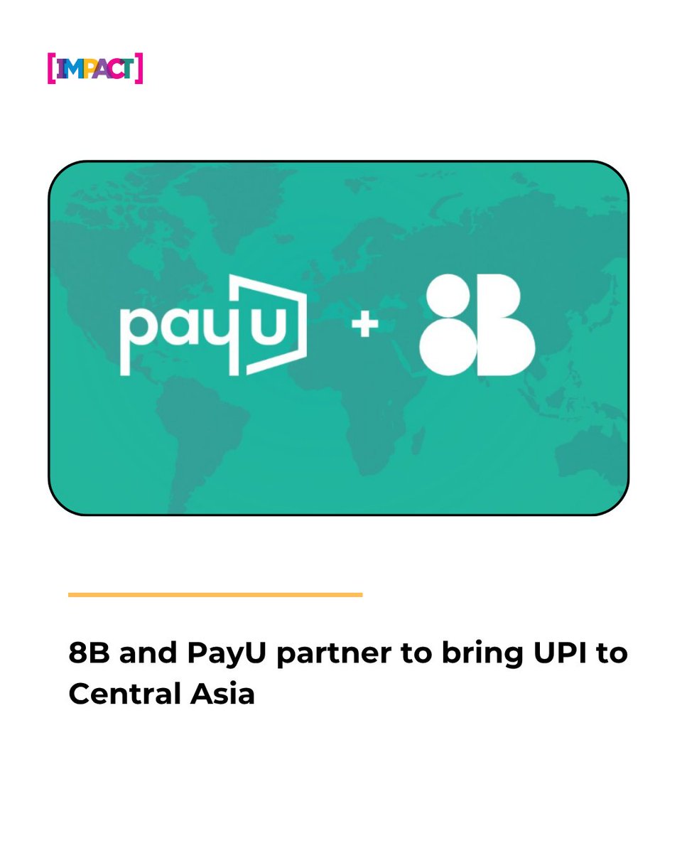 IMPACT_onnet's tweet image. 8B collaborates with PayU to take UPI beyond borders, targeting growth in Central Asian markets.

Read more on - impactonnet.com/more-from-impa…

#UPI #DigitalPayments #Fintech #PayU #Business #Tech #Innovation #Global