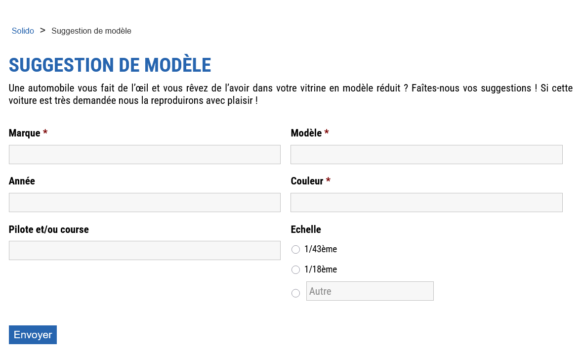 SolidoModels's tweet image. Envie de nous suggérer un modèle ? La voiture de vos rêves n'est pas encore chez Solido ?
 
N'hésitez pas à compléter notre formulaire de suggestion ! 

👉 solido.com/suggestion-de-…