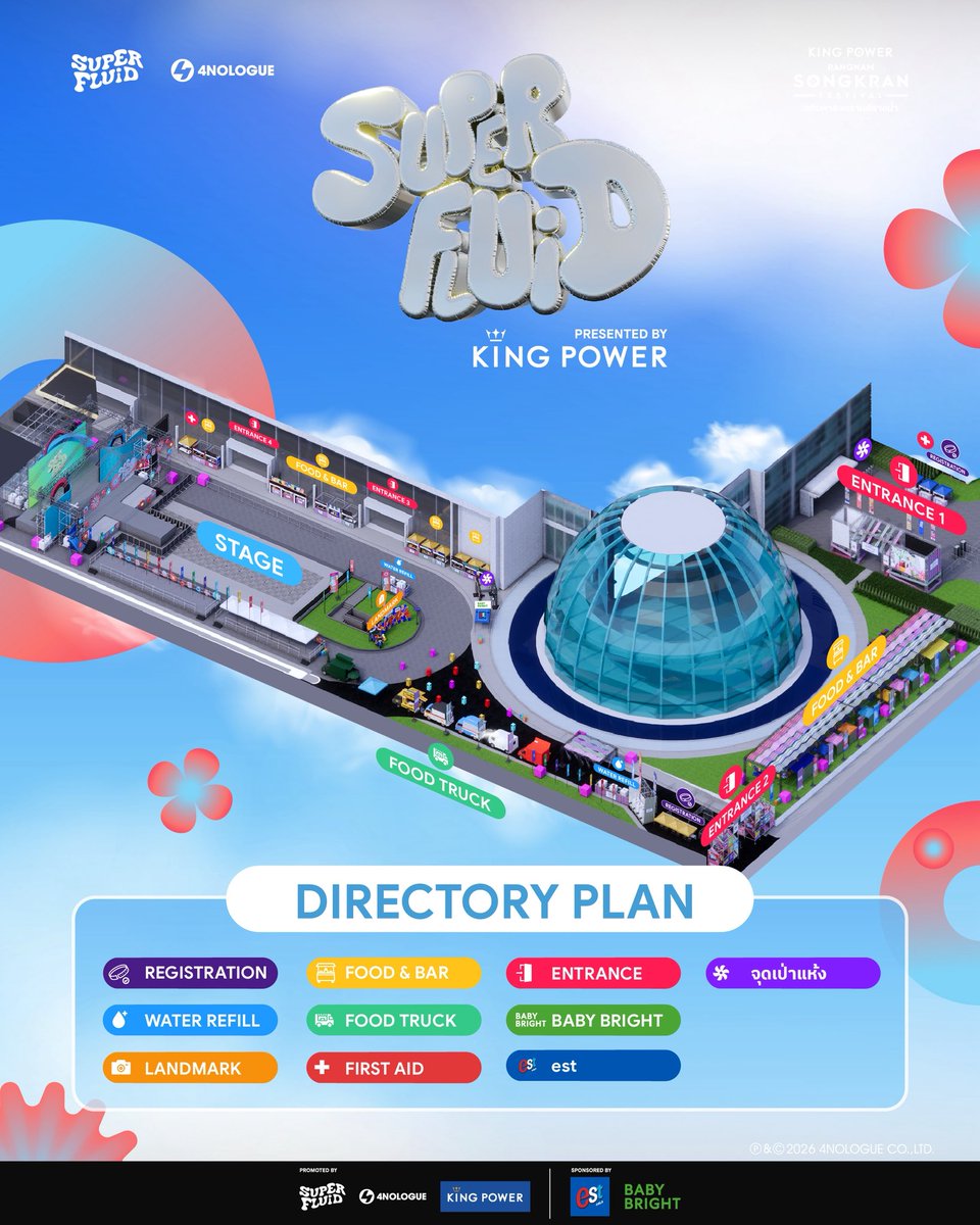 KING POWER x SUPERFLUID

ครบ จบที่เดียว!! กับอภิมหาสงกรานต์รางน้ำที่ยิ่งใหญ่ที่สุด และ Bangkok's No.1 POP Songkran Music Festival
ไลน์อัพศิลปินเยอะที่สุด 

#SuperFluid
#SuperFluid2026
#KingPowerSongkran2026
#4NOLOGUE
#ForPeopleForCulture