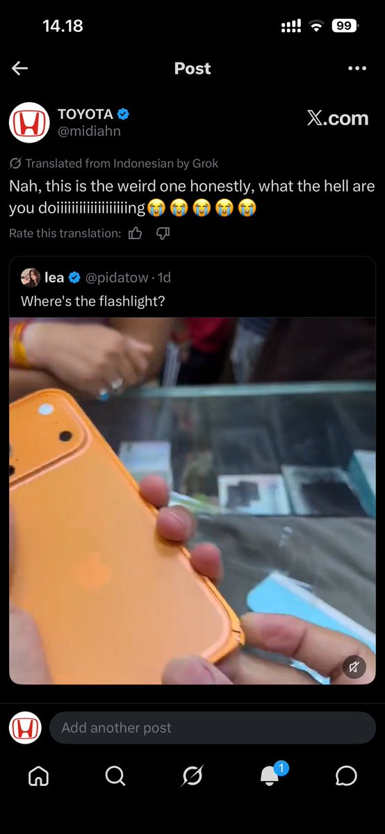 Eh ak bru ngeuh sama fitur translate di X enih, dia nge translate sesuai ketikan aslinya dari "ngapainnnnnnnnnnn" jadi "doiiiiiiiiiing" ngikutin jir wkwkwkwkwkk