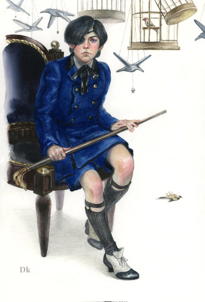 Она плавает в формалине, несовершенство линий,
Движется постепенно.
У меня её лицо её имя, свитер такой же синий,
Никто не заметил подмены.

Flёur -  Формалин

#Watercolor #fanart #blackbutler