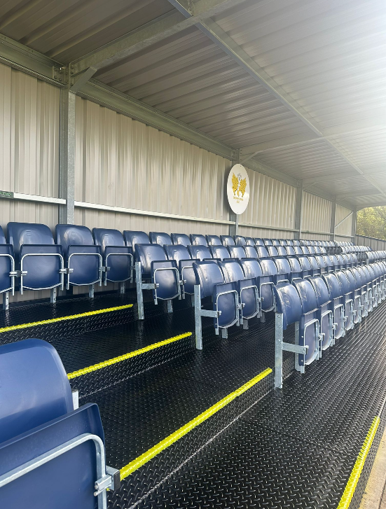 EliteStands's tweet photo. 150 seater installed for @Treowenstarsfc a couple of weeks late owing to the horrendous weather from February, thanks to the club for their patience, we hope you enjoy the stand and congrats on a great first season in Tier 2 and good luck in the League Cup Final ⭐️🔵 https://t.co/kO2kmdKz9B