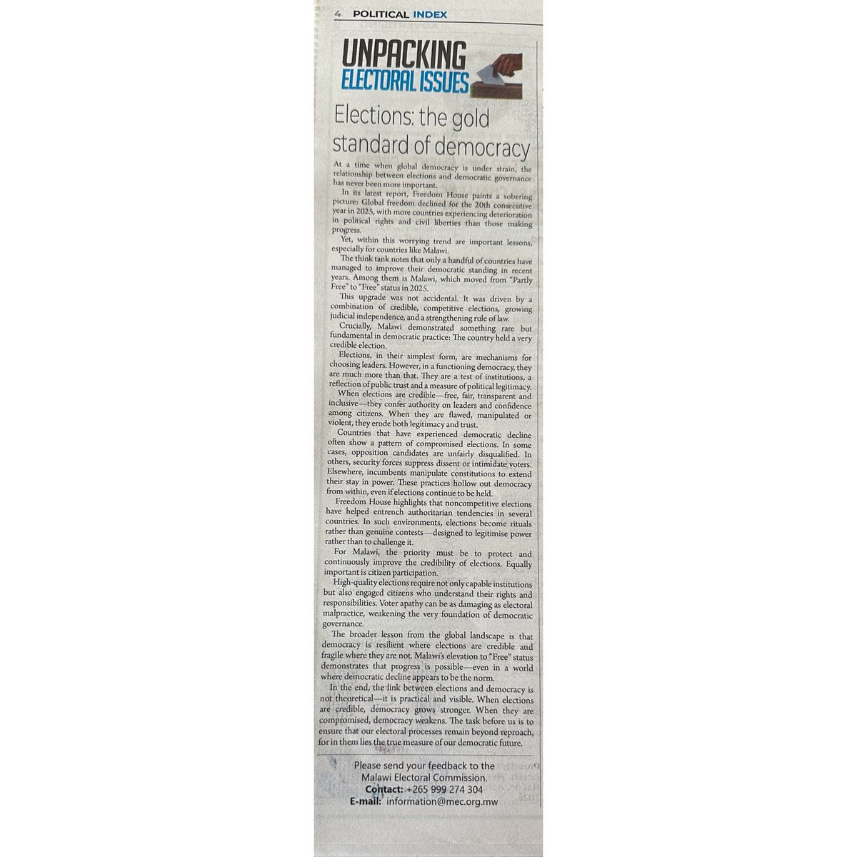Malawi Electoral Commission tweet media