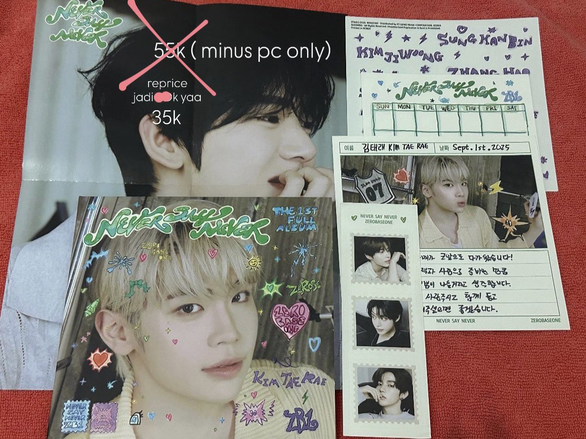 thialovesrinini's tweet photo. Wts / want to sell , ricky blupa , gyuvin yits
, taerae digipack. Take all 120k ( negotiable yaa yuk hit dm aku) , aku kasi pc official + freebies nntii https://t.co/yUscQKFUe5