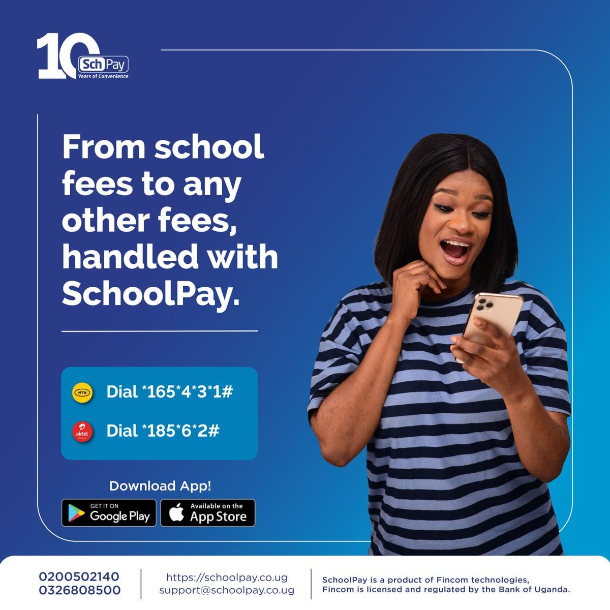 schoolpay_ug's tweet image. Manage all your payments quickly, securely, and conveniently in one place. From tuition to other essential fees, we’ve got you covered.

Dial 165*4*3*1# (@mtnug) or 185*6*2# (@Airtel_Ug) to get started, or download the app today.

#SchoolPay #DigitalPayments #Convenience