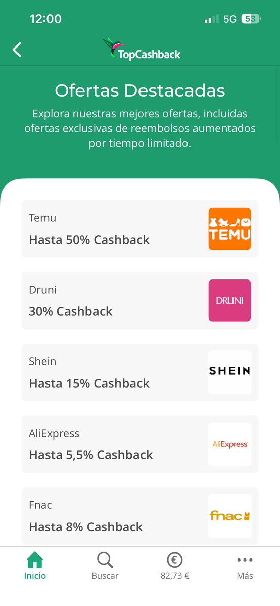 CavaIngresos's tweet image. 🚨 TOPCASHBACK RENUEVA SU PROMO
 
🛍️ 50% en Temu  
🛒 30% en Druni  
🧥 15% en Shein
🎾 6% en Pádel Nuestro  
Y descuentos en más de 500 tiendas 

topcashback.es/ref/cavaingres…

🎁 Consigue 5€ GRATIS al registrarte y 40€ por CADA AMIGO que invites

⏳ ¿Vas a perdértela otra vez?