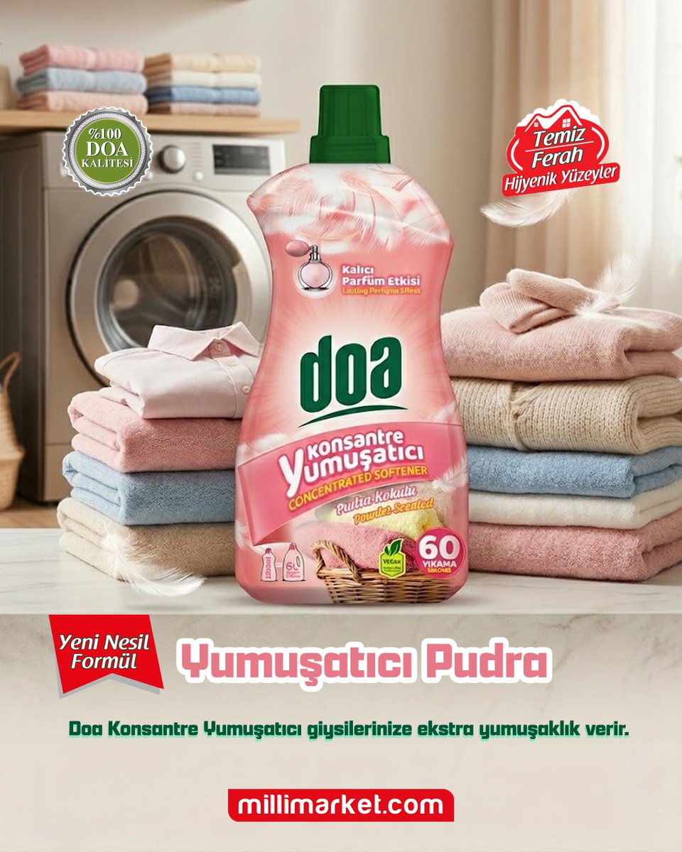 millimarketcom's tweet photo. Doa Pudra’nın eşsiz kokusu ve derinlemesine yumuşaklığıyla, çamaşırlarınızda her dokunuşta kalıcı ferahlığı hissedin. https://t.co/uruslnQeyN