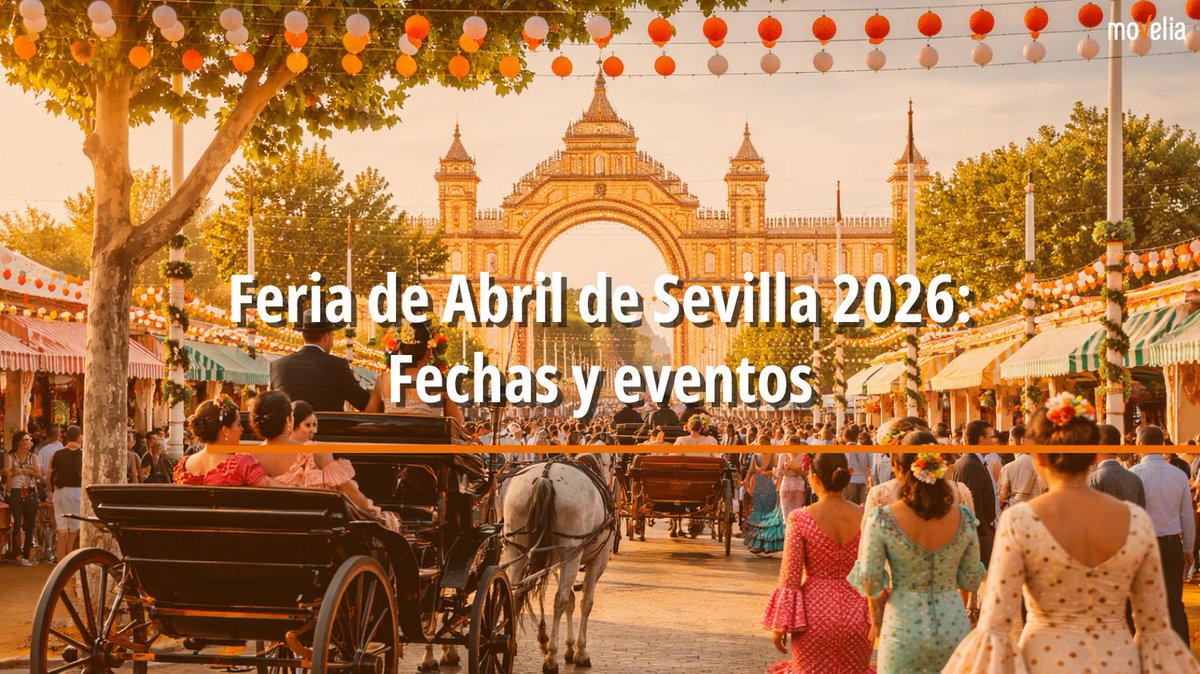 La Feria de #Abril de Sevilla 💃 ya calienta motores para su edición de #2026 🎉, una de las celebraciones más esperadas del calendario festivo español.

Descubre más: 👉 bit.ly/4mAHAoF

#Movelia te lleva a #Sevilla en #bus 🚌 y #tren. 🚆