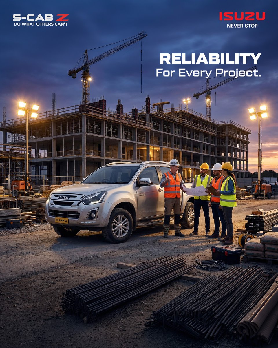 ISUZUHyderabad's tweet image. Built for the toughest jobs, trusted for every project - power, reliability, and performance that never quits.

#BuiltToPerform #WorksiteReady #IsuzuIndia #NeverStop #SCABZ #MahavirISUZU