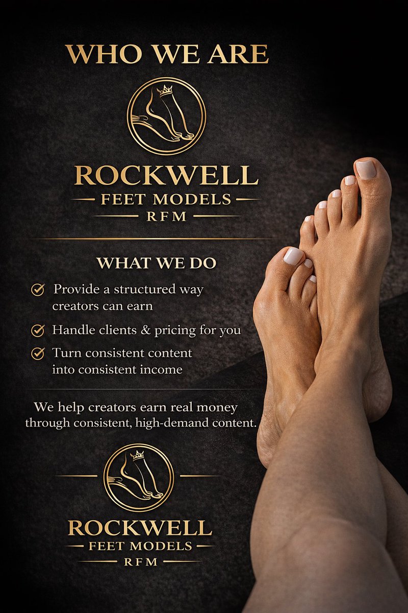 Rockwellmodels8's tweet photo. @juthefootqueen Hey — I’ll be direct because I respect your time.

I run Rockwell Feet Girls (RFG Modeling), a private content agency that works with a small number of women to generate consistent income through high-demand foot content.

Based on your page, you fit the exact look we scale.
Dm https://t.co/DfoePHC2s1