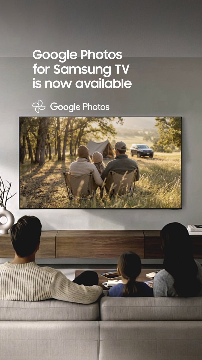SamsungTV's tweet image. Enjoy the newest 2026 Google Photos feature on the big screen, first and exclusively on Samsung TV.

#GooglePhotos #SamsungVisionAI #SamsungTV