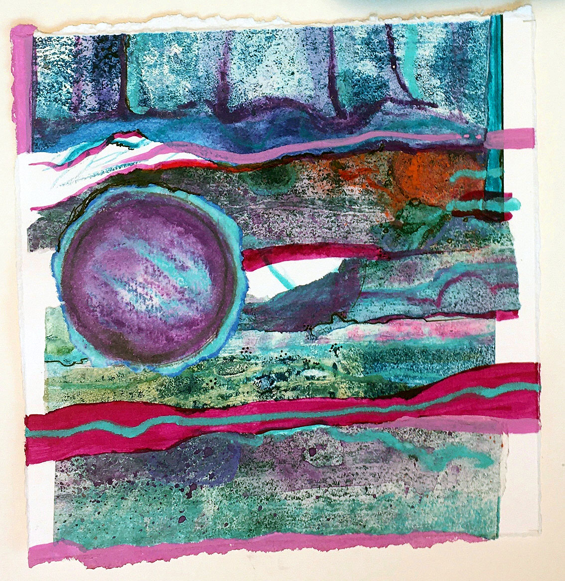 RuthMcDonald1's tweet image. Ripping and tearing a collection of prints and making a collage - what  fun overworked with pastel and paint 
#wednesdaysong #ripiingtearing #collage #experiment #prints #screenprints #havefun