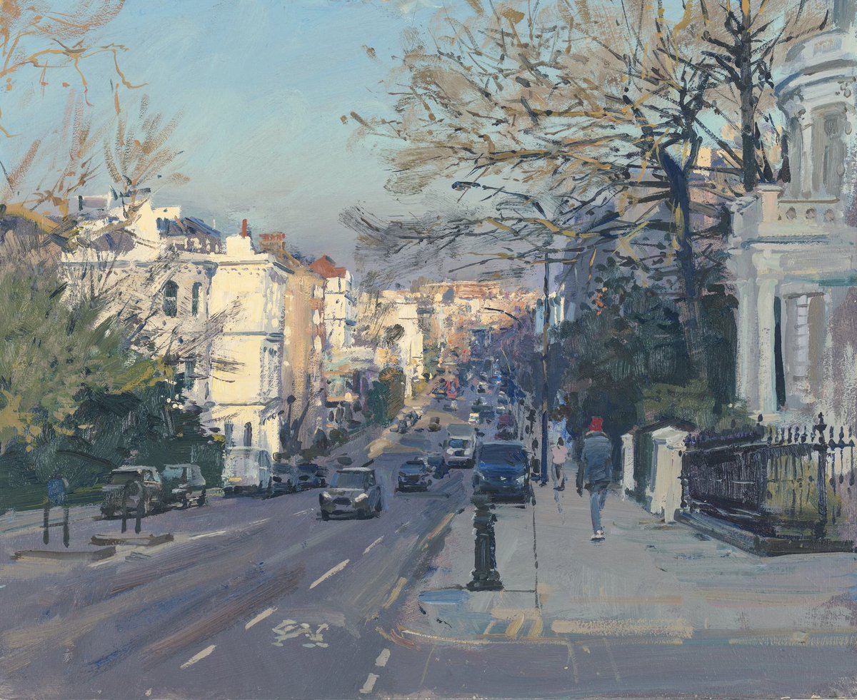 PaintingsLondon's tweet photo. 'Ladbroke Grove, Winter Morning Light 2' by Peter Brown 
https://t.co/24e16Yzmzf https://t.co/oPPBTfHsaC
