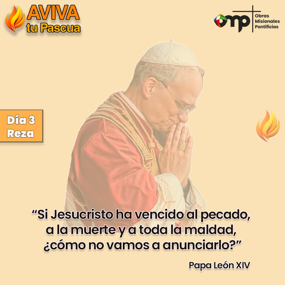 💬 “¿Cómo no vamos a anunciarlo?”

Hoy rezamos reflexionando sobre esta frase, que el Papa León XIV escribió cuando aún era obispo de Chiclayo 🙏🏽

#Pascua #PapaLeónXIV #LeónXIV
