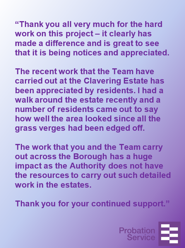 NEPS_Payback's tweet photo. Fantastic feedback received from @HpoolCouncil regarding the work completed by People on Probation in the area.
It really is a great feeling when we hear how much of a difference the work that the Team complete makes to the local community.
#CommunityPayback #ProbationNorthEast https://t.co/3A2udyvmjC