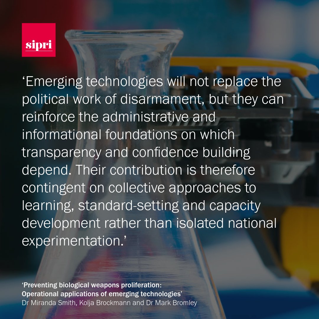 SIPRIorg's tweet image. How could #AI applications and distributed ledger technology help strengthen the biological weapons prohibition regime?
Learn more ➡️doi.org/10.55163/HPTG4…

#Biosecurity #BWC #Nonproliferation #ArmsControl #EmergingTech @UN_Disarmament @UNIDIR