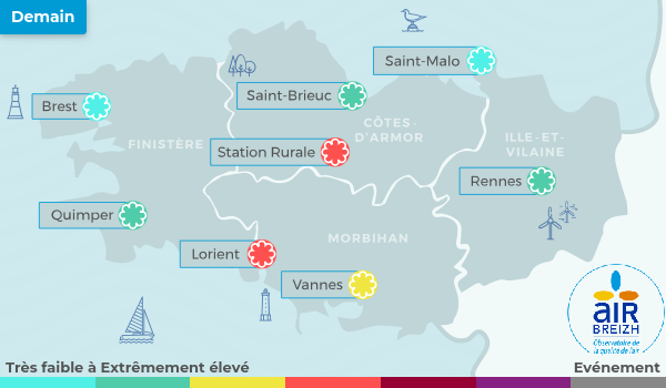 Air_Breizh's tweet photo. Indices Pollen du 08/04/2026 pour la région Bretagne.
Retrouvez plus d'informations en allant sur https://t.co/j5TZEQKMID
Pour un indice Pollen sur votre territoire : https://t.co/BXL099cnaq
#QualiteAir #AASQA https://t.co/6rfDv7LXGj