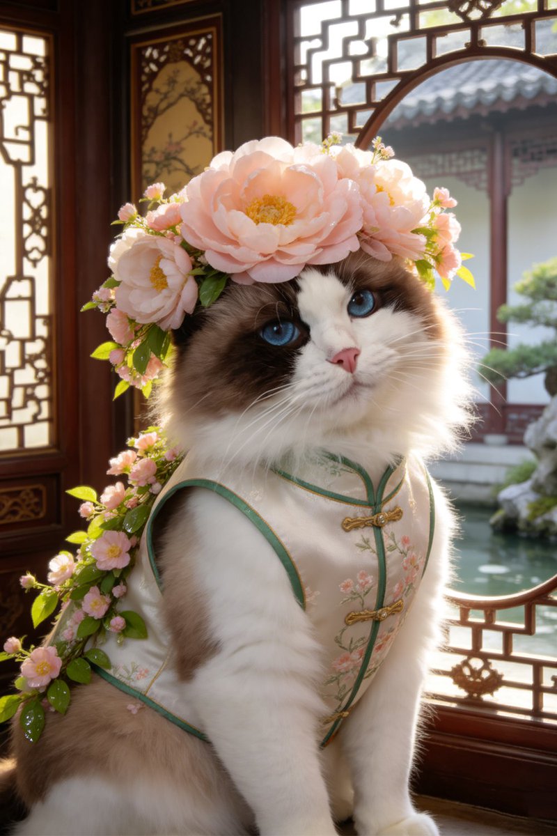 VerdantTrace's tweet image. today’s beauty is officially on another level. 🌸🐾

#verdanttrace #catlife #cats #orientalaesthetic #flowercat #cozyvibes #petlove #dailyjoy