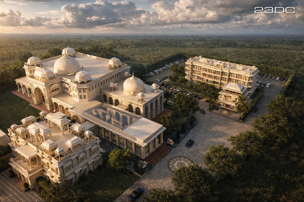 23DC_Architects's tweet photo. Amerbagh by @23DC_Architects spans 5.3 acres and reimagines the destination wedding venue as a journey through space, emotion, and experience. Rajasthan-inspired and set in #Punjab, it feels grand, immersive, memorable.

#luxuryresort #weddingvenuedesign #architecture https://t.co/Qwjwsm9K1o