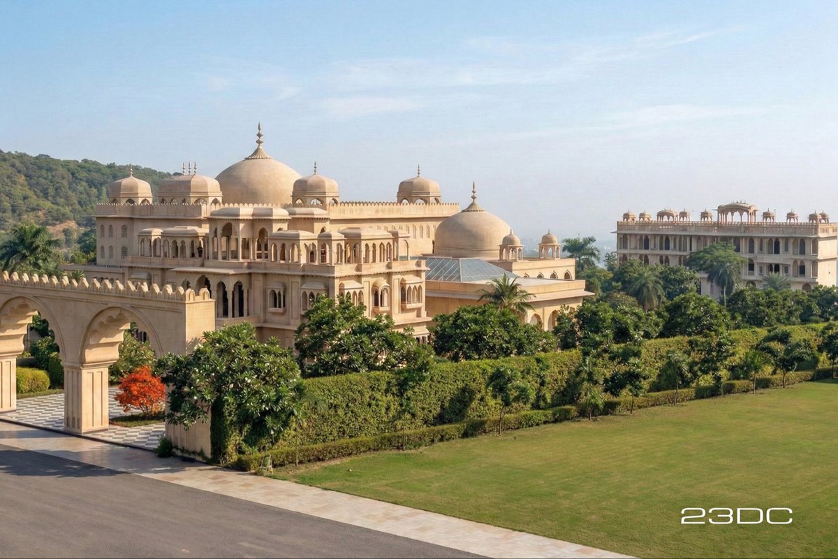 23DC_Architects's tweet photo. Amerbagh by @23DC_Architects spans 5.3 acres and reimagines the destination wedding venue as a journey through space, emotion, and experience. Rajasthan-inspired and set in #Punjab, it feels grand, immersive, memorable.

#luxuryresort #weddingvenuedesign #architecture https://t.co/Qwjwsm9K1o