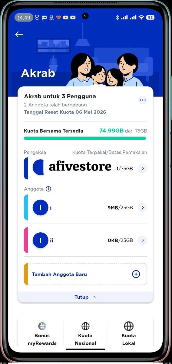 AFIVESTORE2|KUOTA PAKET AKRAB |CV PULSA XL AXIS tweet media