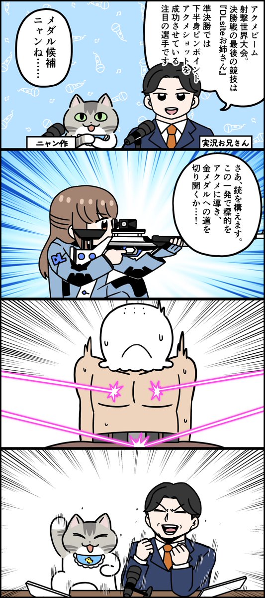 アクメビーム射撃の大会、みんな見たニャン? 