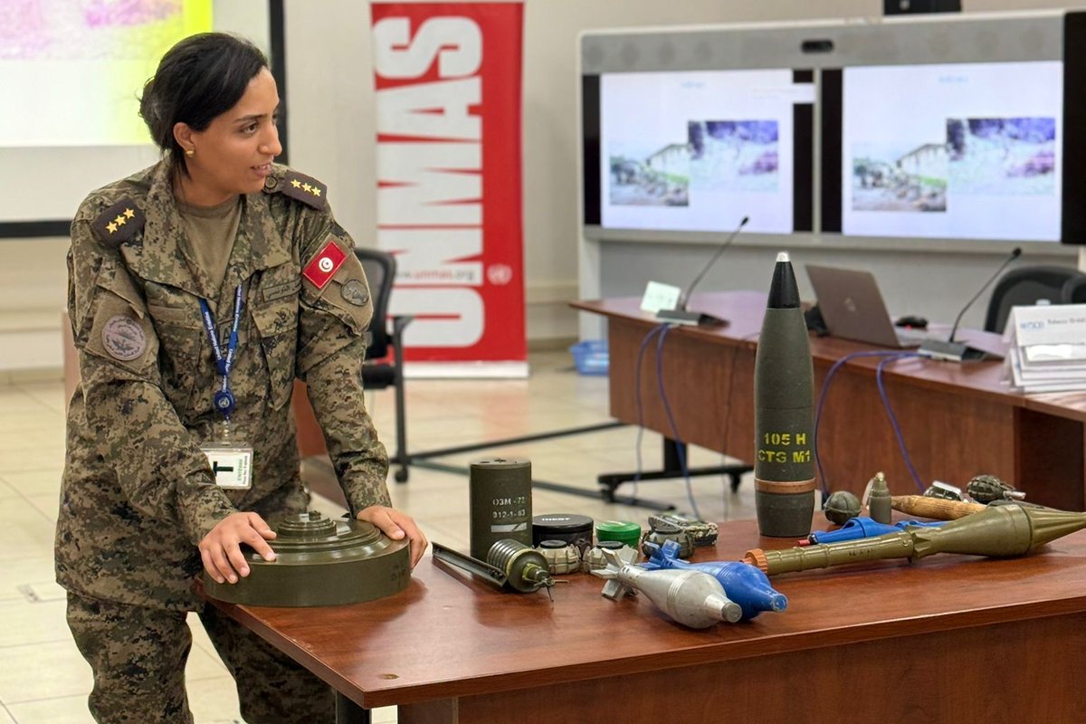 unrsce's tweet photo. At RSCE, the Explosive Hazard Awareness Training (#EHAT) for women peacekeepers reached a milestone with the successful completion of Training‑of‑Trainers phase.
Participants transitioned from learners to instructors, strengthening capacity to mitigate explosive threats in... https://t.co/KulmeHw05X