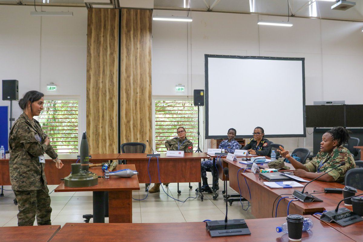 unrsce's tweet photo. At RSCE, the Explosive Hazard Awareness Training (#EHAT) for women peacekeepers reached a milestone with the successful completion of Training‑of‑Trainers phase.
Participants transitioned from learners to instructors, strengthening capacity to mitigate explosive threats in... https://t.co/KulmeHw05X