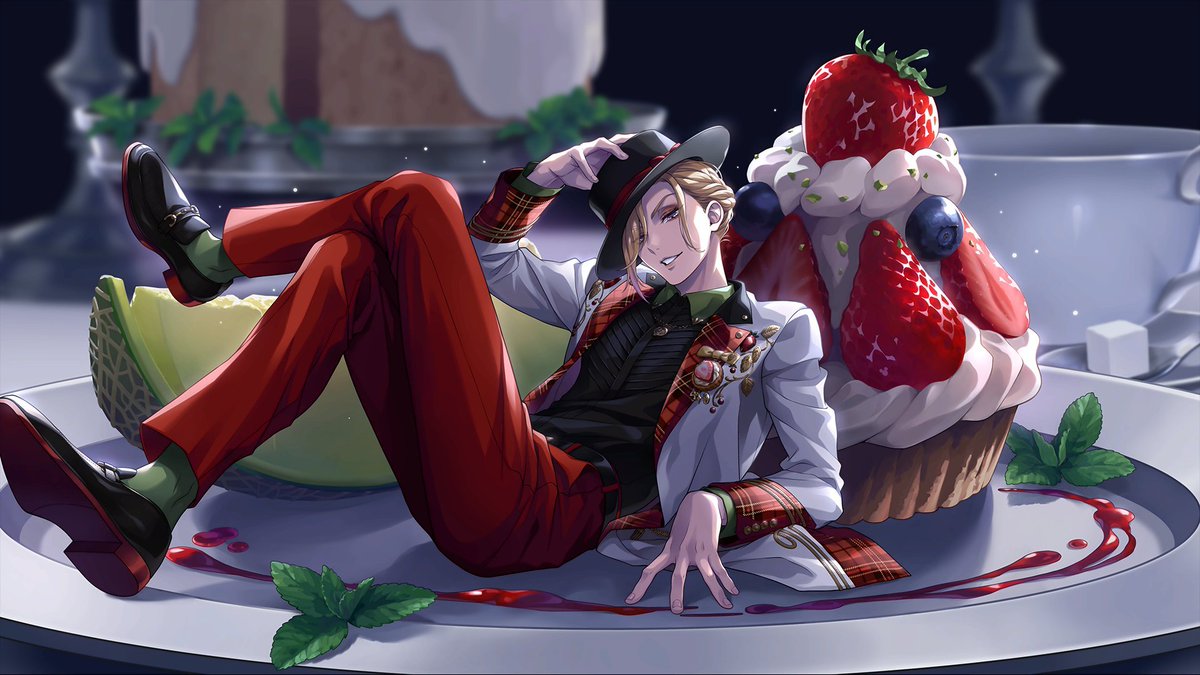 aitaikimochi's tweet image. Twisted Wonderland Vil Schoenheit La Bonbonniere Groovy okay wow slay Queen?? 🍓🍓