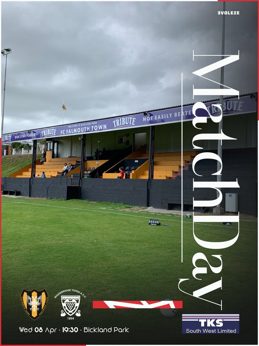 WadebridgeTown's tweet image. It’s #MatchDay as the #1stTeam are on their travels to The #Town Ressies

🆚 Away to @FalmouthTownAFC Reserves 
🏆 @swpleague Prem West
📅 Wednesday 08/04/26
📍 Bickland Park, TR11 4PB
🕒 19:30

#utbb #wadebridgetown #thebridgers #peninsulaleague #cornwallfootball