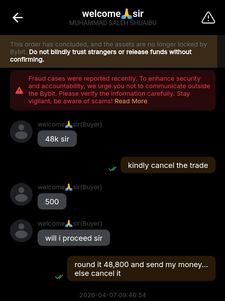 Asquare012's tweet image. Bybit vendors are now acting like beggars 🤦‍♂️

Had to use 3 different vendors yesterday just to complete one trade.
2 of them wasted 1 hour of my time (30 mins each).

This is getting out of hand… something needs to be done ASAP.