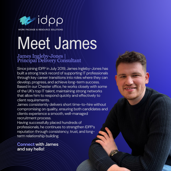 IDPP's tweet image. Great recruitment is about people, not just placements.

James Ingleby-Jones connects top UK IT talent with the right opportunities, delivering quality hires at pace and building long-term success for candidates and clients.

#IDPP #TechRecruitment #Hiring #Careers