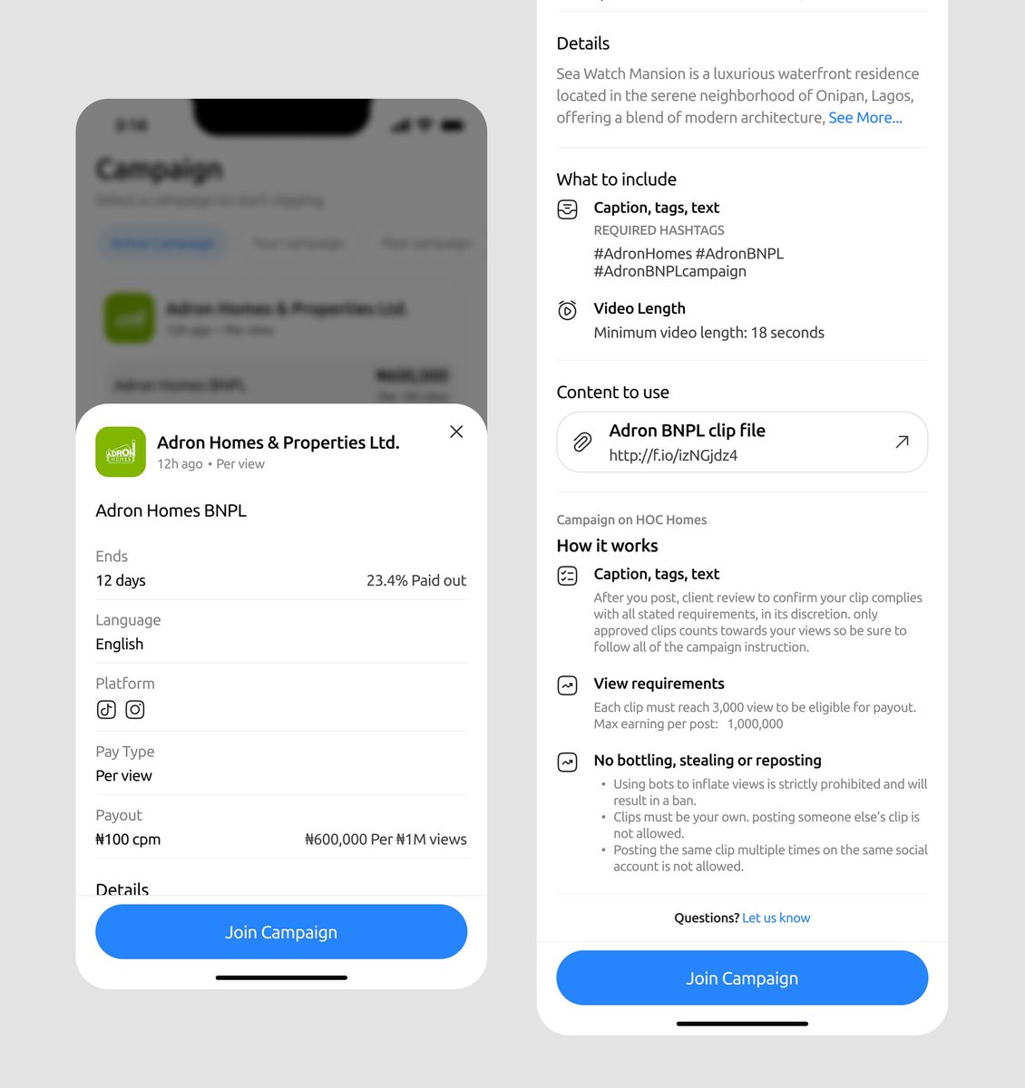 LagoonRedd14081's tweet image. The Campaign details page
This show every detail of the campaign, how to participate, the media to upload, Time left, payout from the campaign &amp;amp; resources to use. Getting creators to participate in their campaign can't be less stress-free.

Do you need a website or mobile app? DM